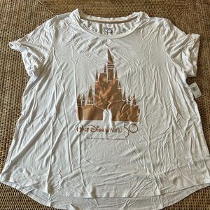 White Disney World 50th Anniversary T-Shirt with Castle Design